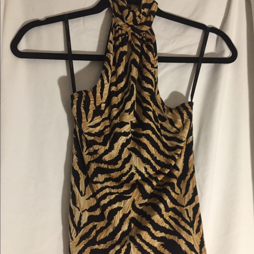 Halter zebra print top
